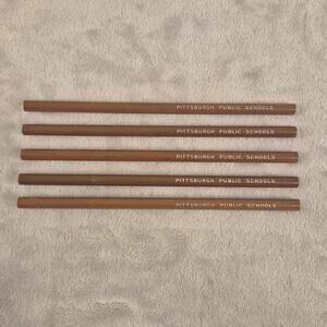 Lot of 5 Vintage Pittsburgh Public Schools Wooden Pencils NOS